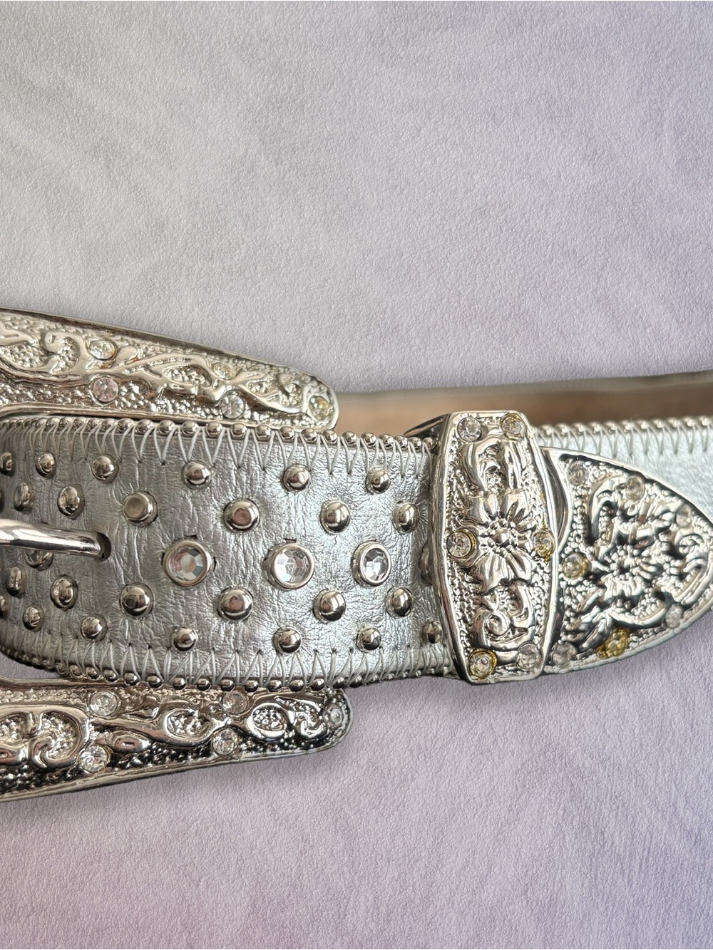 & Other Stories Silver Embellished Western Buckle Belt